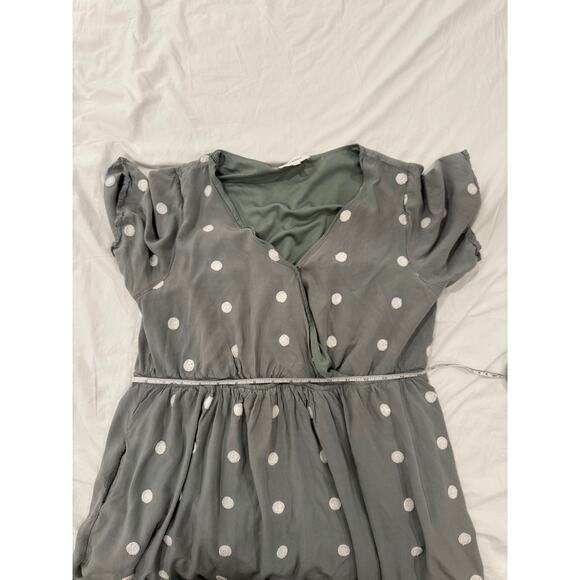 Bohme Wrap Midi Dress Women's Large Sage Green Pockets Boho Cottagecore Peasant - Picture 6 of 16